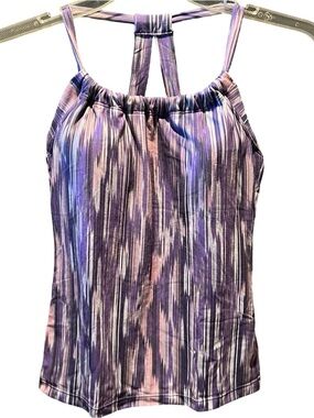 Prana Purple and Pink Marbled Athletic Tank Top M